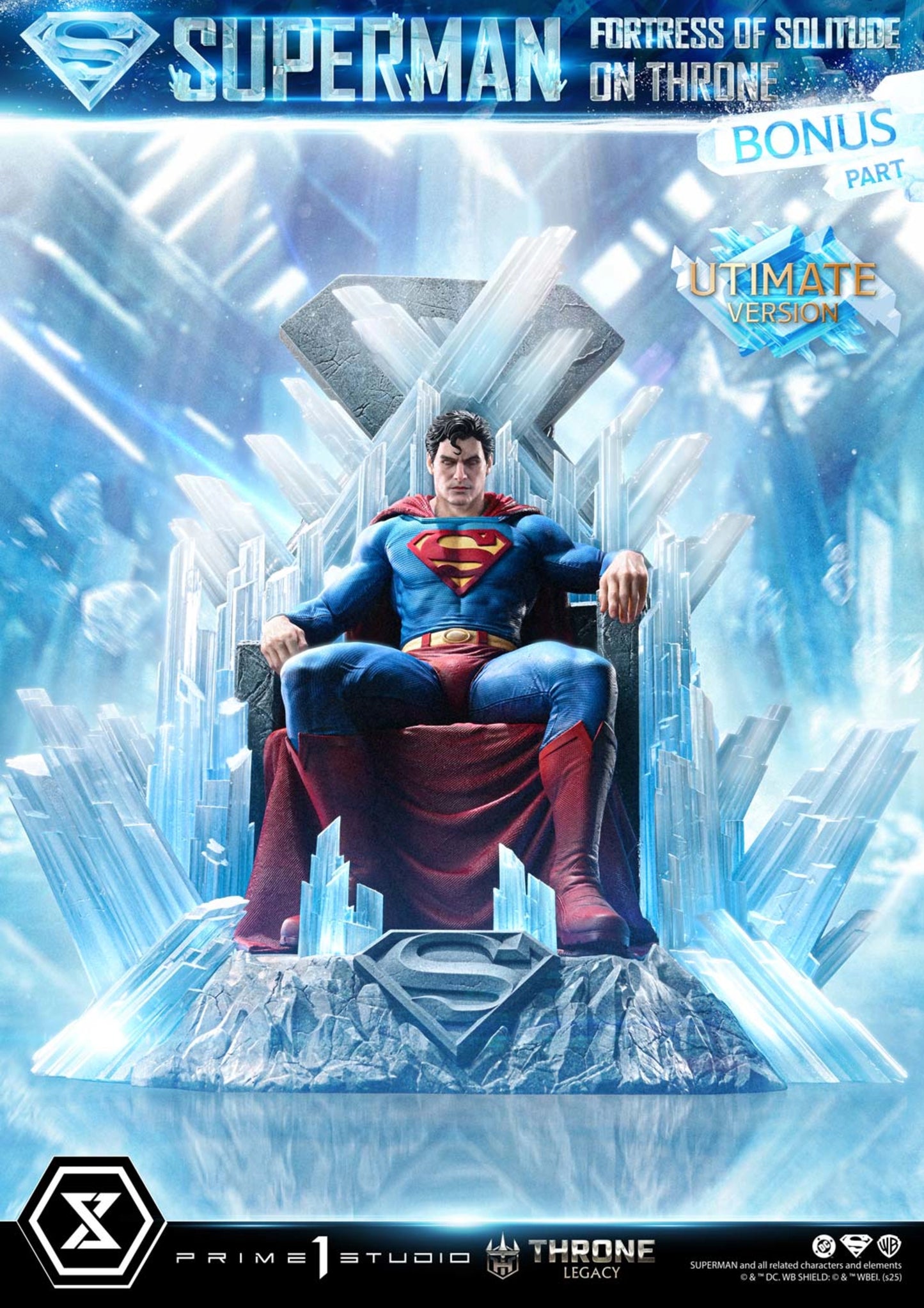 PRIME 1 STUDIO DC SUPERMAN FORTRESS OF SOLITUDE ON THRONE 1/4 SCALE(PRE-ORDER)