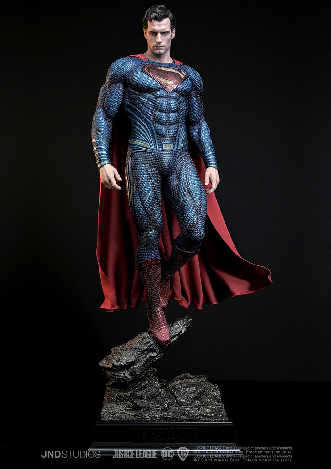 JND STUDIOS JUSTICE LEAGUE SUPERMAN HYPERREAL MOVIE STATUE 1/3 SCALE (BLUE & RED) W/ BUST - Anotoys Collectibles