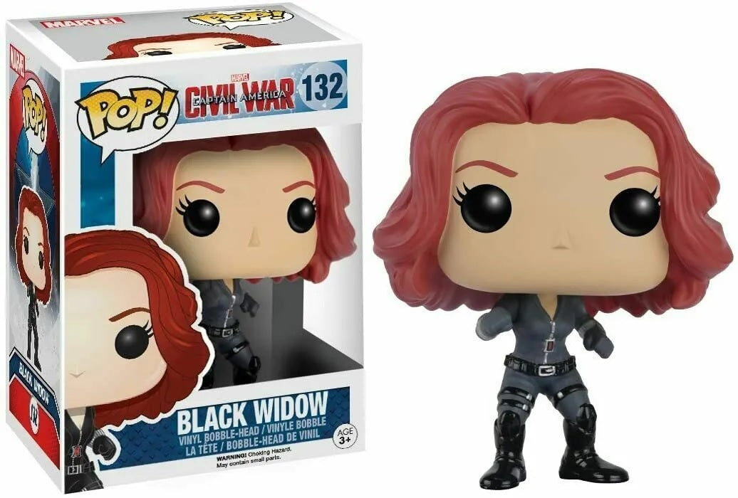 FUNKO POP VINYL #132 BLACK WIDOW MARVEL CAPTAIN AMERICA CIVIL WAR - Anotoys Collectibles