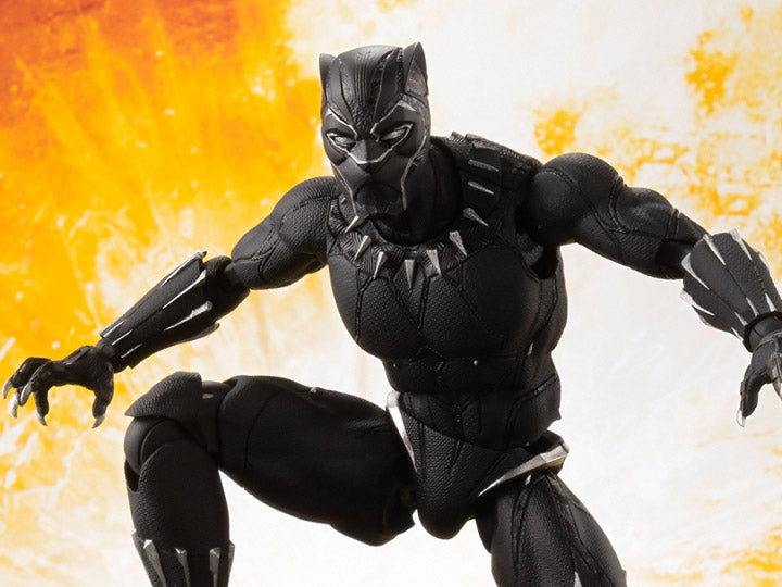 SH FIGUARTS MARVEL AVENGERS INFINITY WAR BLACK PANTHER & TAMASHII EFFECT ROCK - SHF55066. - Anotoys Collectibles