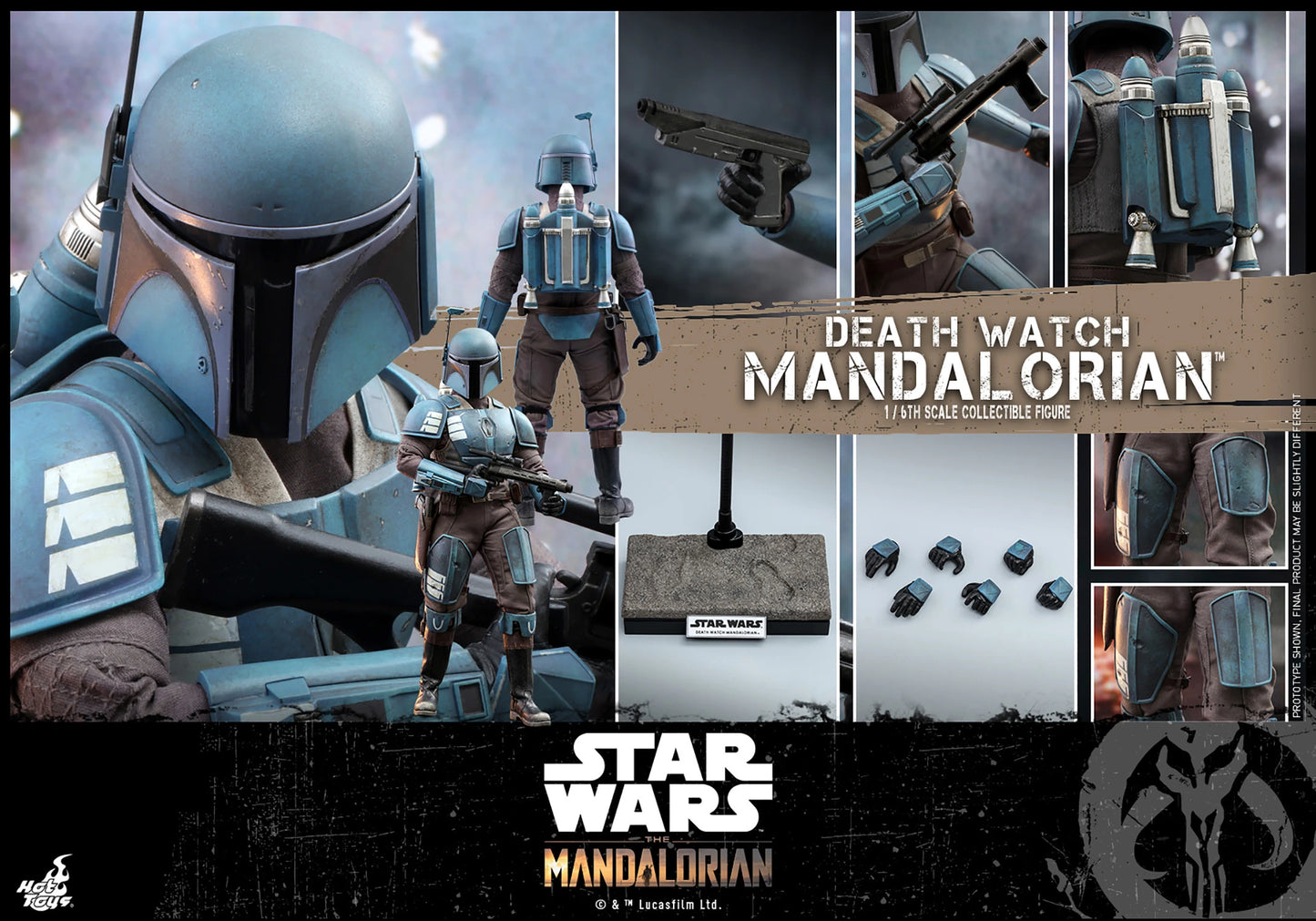 HOT TOYS STAR WARS THE MANDALORIAN DEATH WATCH MANDALORIAN 1/6 TMS026 - Anotoys Collectibles