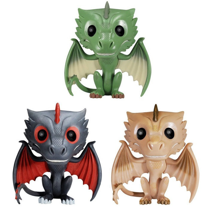 FUNKO POP GAME OF THRONES DROGON RHAEGAL VISERION DRAGON 3-PACK VINYL FIGURE SET - Anotoys Collectibles