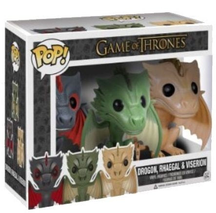 FUNKO POP GAME OF THRONES DROGON RHAEGAL VISERION DRAGON 3-PACK VINYL FIGURE SET - Anotoys Collectibles