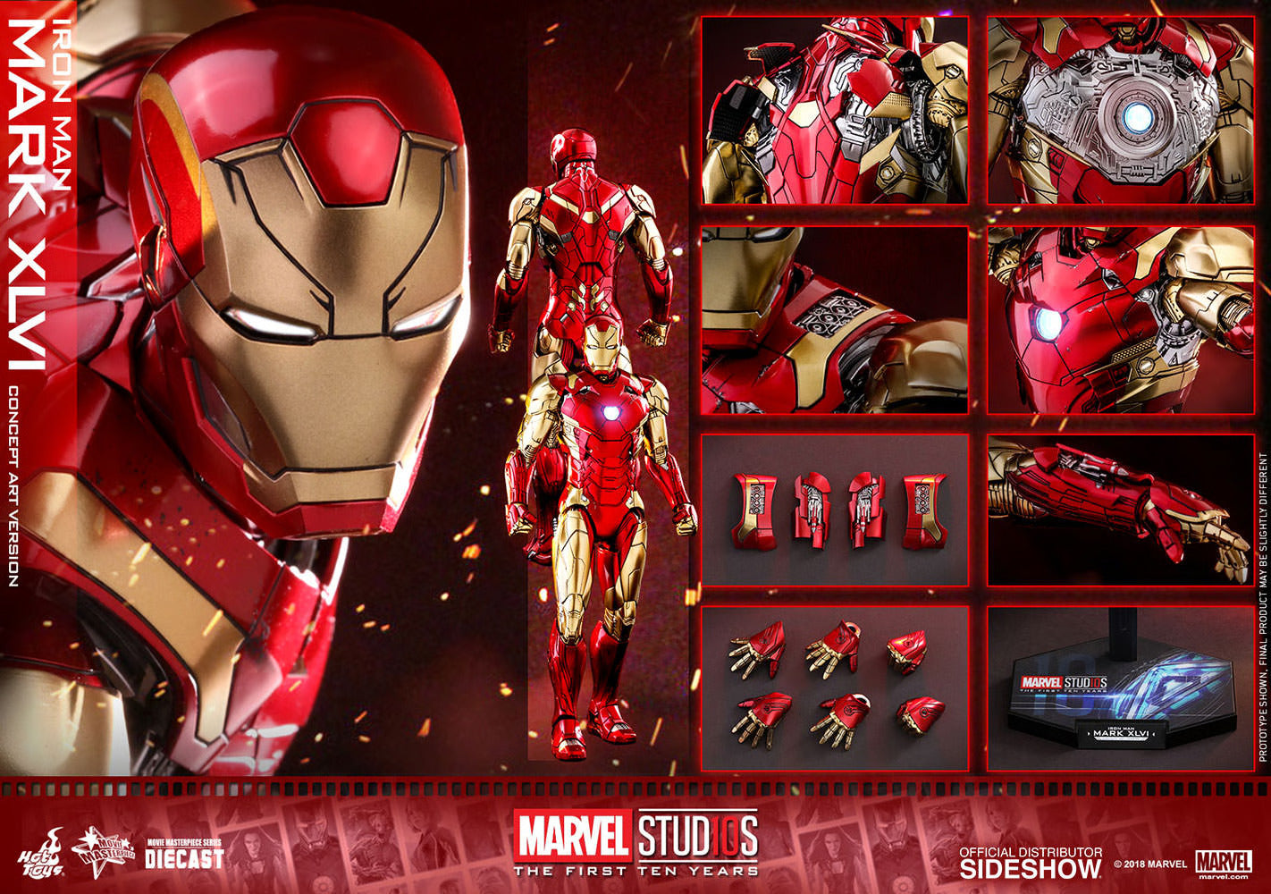 HOT TOYS MARVEL IRON MAN CONCEPT ART VERSION MARK XLVI - MARK 46 1/6 MMS489D25 - Anotoys Collectibles