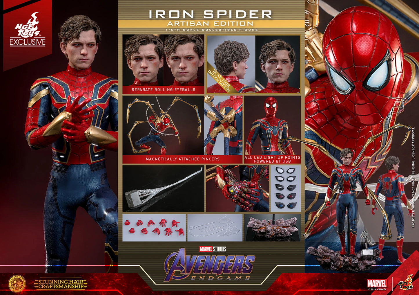 HOT TOYS MARVEL’S AVENGERS: ENDGAME - 1/6TH SCALE IRON SPIDER COLLECTIBLE FIGURE (ARTISAN EDITION)- MMS761AE - Anotoys Collectibles