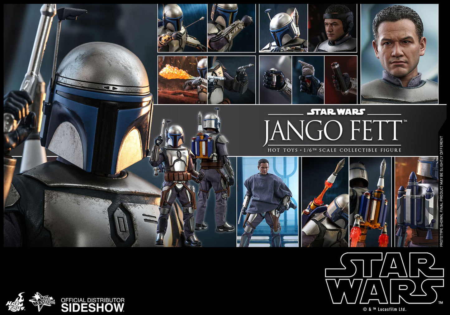 SIDESHOW STAR WARS EPISODE II ATTACK OF THE CLONES JANGO FETT 1/6 SCALE - 2149 - Anotoys Collectibles