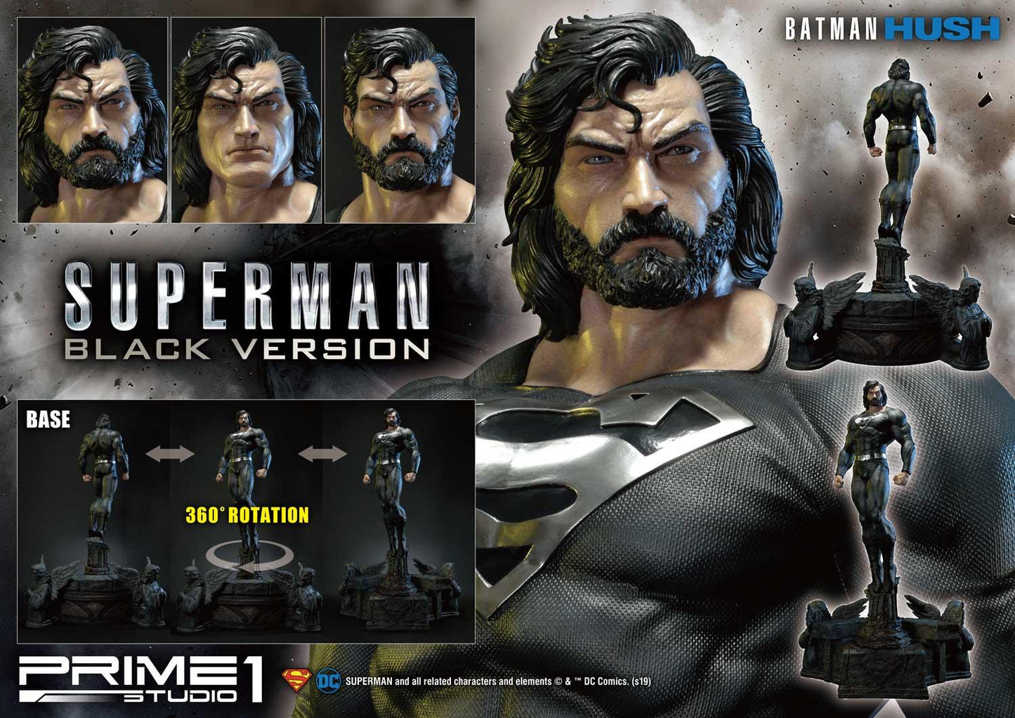 PRIME 1 STUDIO DC SUPERMAN BLACK VERSION - MMDCBH-02BL - Anotoys Collectibles