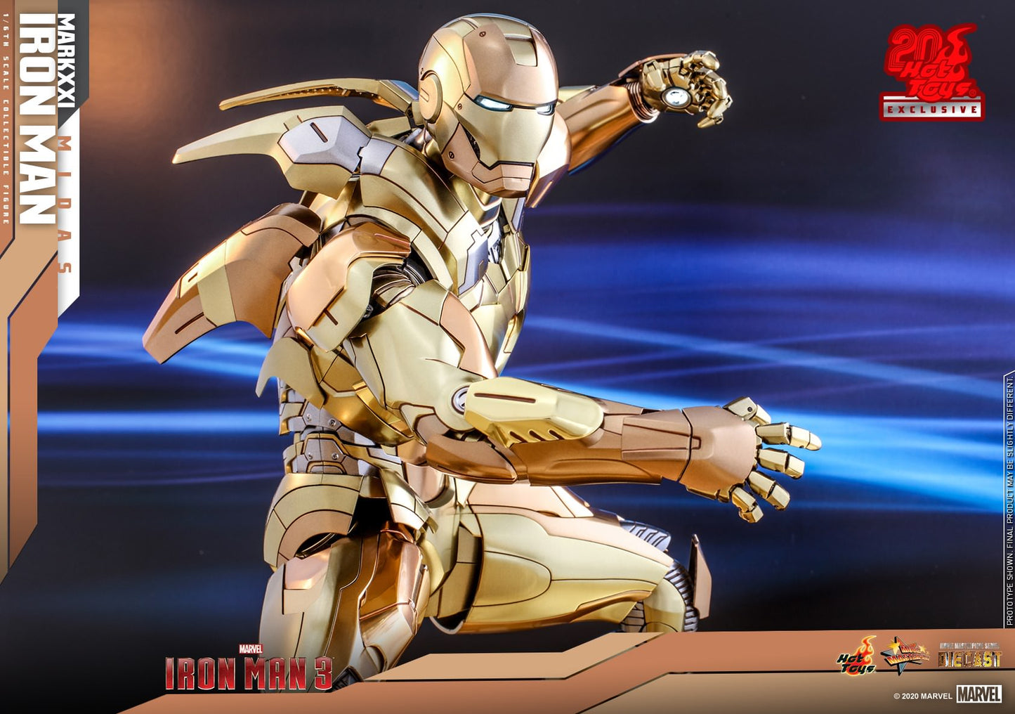 HOT TOYS MARVEL IRON MAN 3 XXI (MIDAS) COLLECTIBLE FIGURE 1/6 MMS586D36 - Anotoys Collectibles