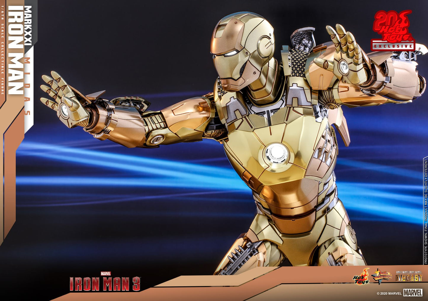 HOT TOYS MARVEL IRON MAN 3 XXI (MIDAS) COLLECTIBLE FIGURE 1/6 MMS586D36 - Anotoys Collectibles