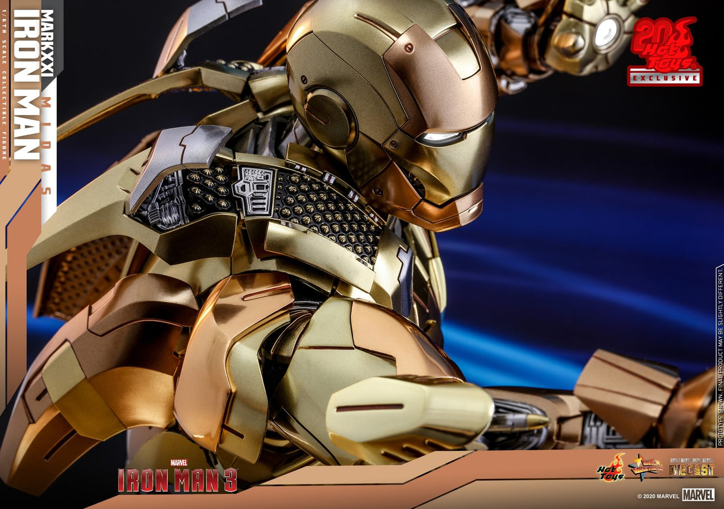HOT TOYS MARVEL IRON MAN 3 XXI (MIDAS) COLLECTIBLE FIGURE 1/6 MMS586D36 - Anotoys Collectibles