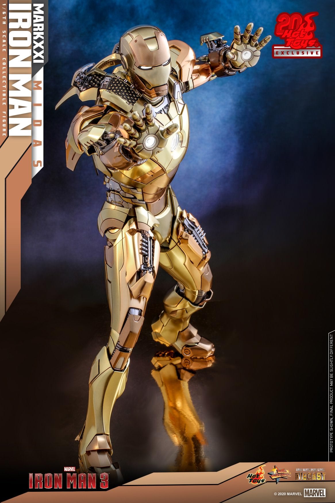 HOT TOYS MARVEL IRON MAN 3 XXI (MIDAS) COLLECTIBLE FIGURE 1/6 MMS586D36 - Anotoys Collectibles