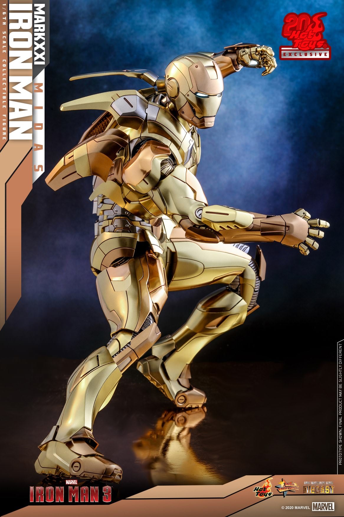 HOT TOYS MARVEL IRON MAN 3 XXI (MIDAS) COLLECTIBLE FIGURE 1/6 MMS586D36 - Anotoys Collectibles