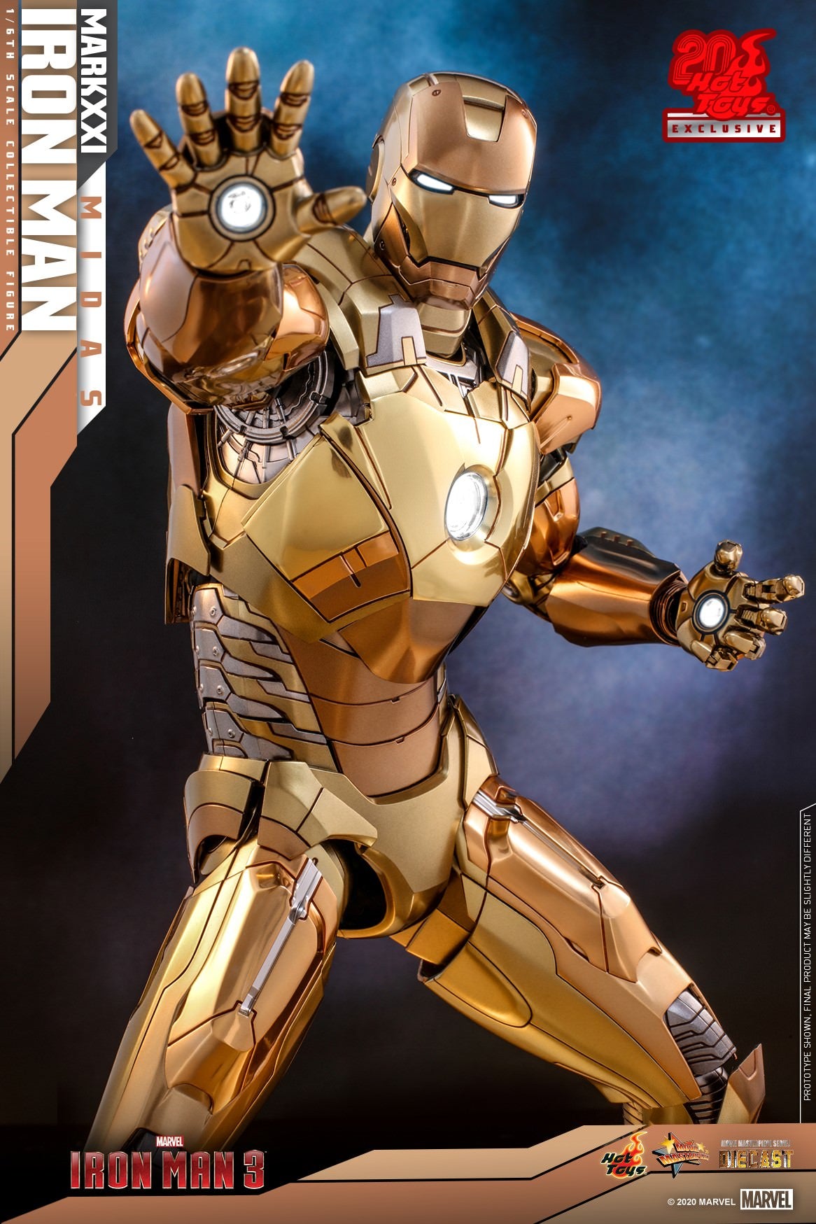 HOT TOYS MARVEL IRON MAN 3 XXI (MIDAS) COLLECTIBLE FIGURE 1/6 MMS586D36 - Anotoys Collectibles