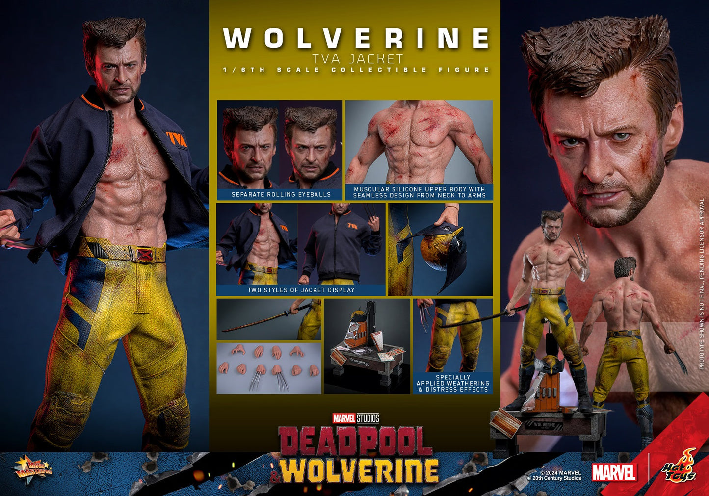 HOT TOYS MARVEL’S DEADPOOL & WOLVERINE - 1/6TH SCALE WOLVERINE (TVA JACKET VERSION) COLLECTIBLE FIGURE - MMS756 (PRE-ORDER) - Anotoys Collectibles