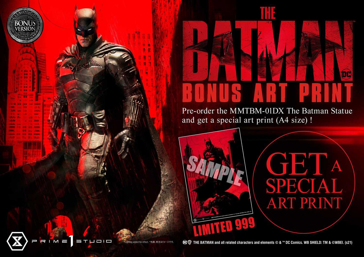 PRIME 1 STUDIO THE BATMAN SPECIAL ART EDITION (DX BONUS VERSION) MMTBM-01DXS - Anotoys Collectibles