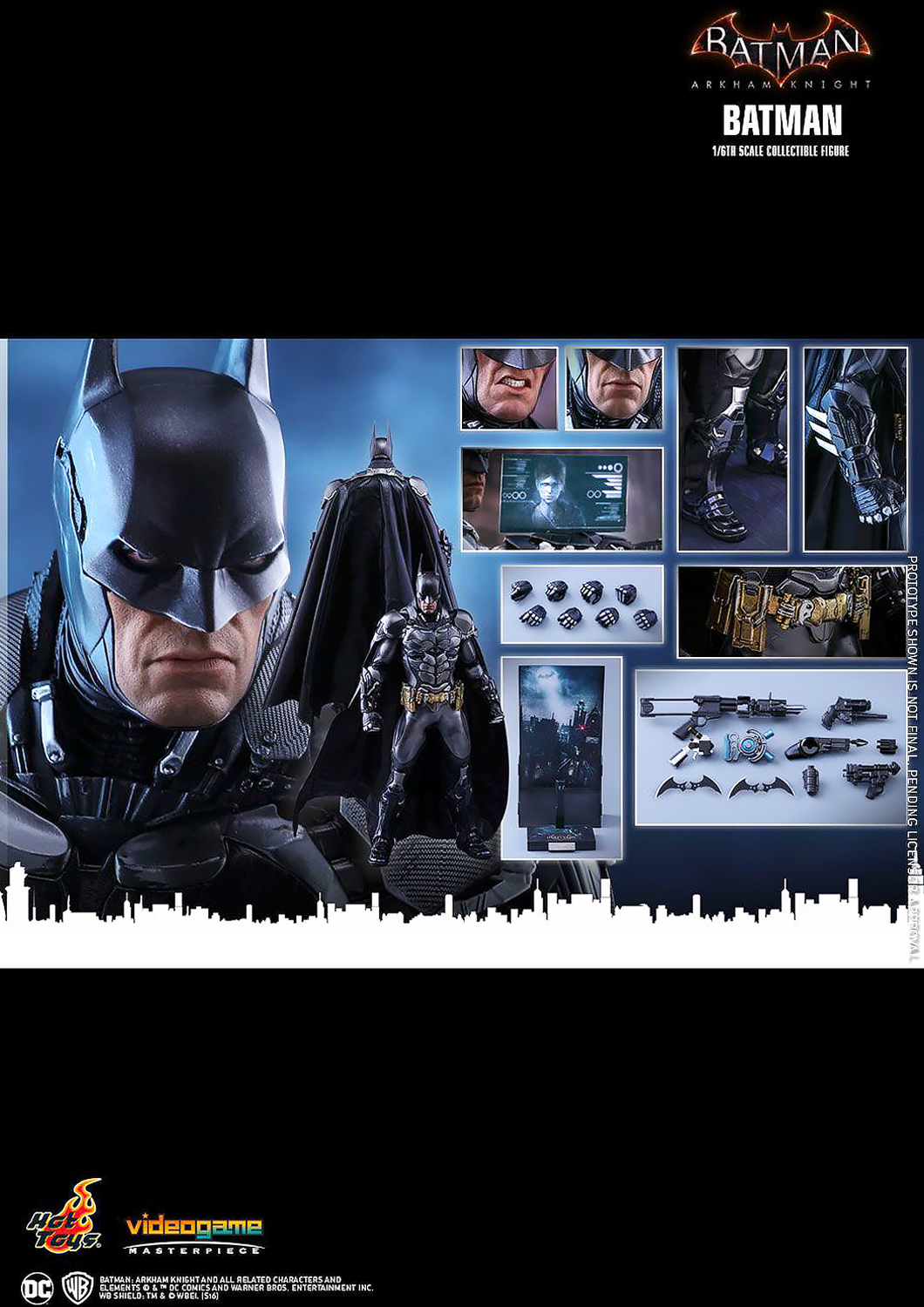 HOT TOYS BATMAN ARKHAM KNIGHT BATMAN 1/6 VGM26-D - Anotoys Collectibles