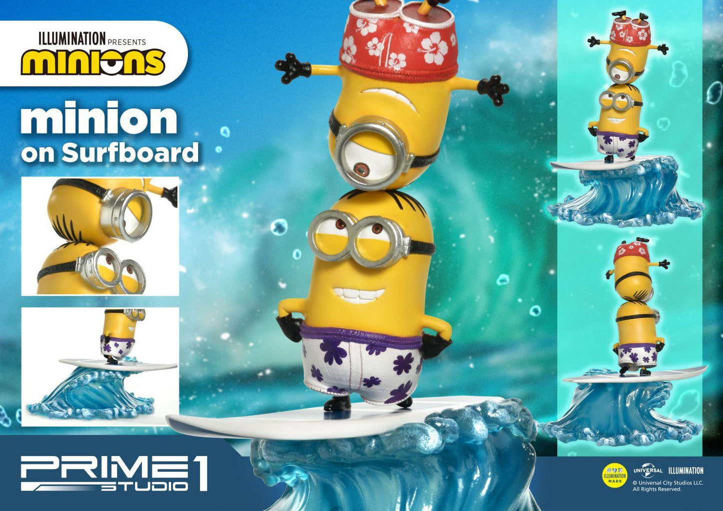 PRIME 1 STUDIO MINIONS ON SURFBOARD PCFMINI-06 - Anotoys Collectibles