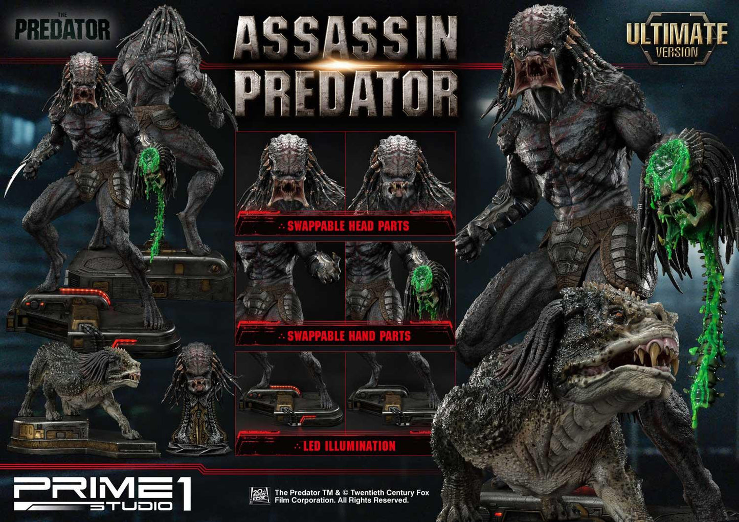 PRIME 1 STUDIO PREDATOR (2018 FILM) ASSASSIN PREDATOR (ULTIMATE VERSION) 1/4 PMTPR-02UT - Anotoys Collectibles