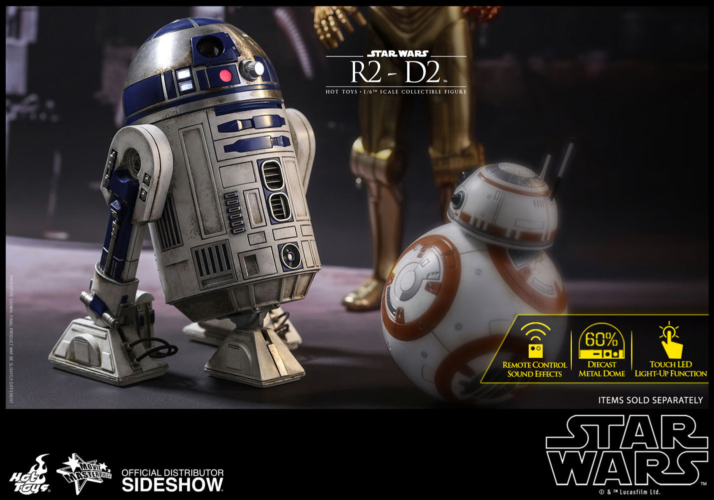 HOT TOYS STAR WARS: THE FORCE AWAKENS - R2-D2 1/6 MMS408 - Anotoys Collectibles