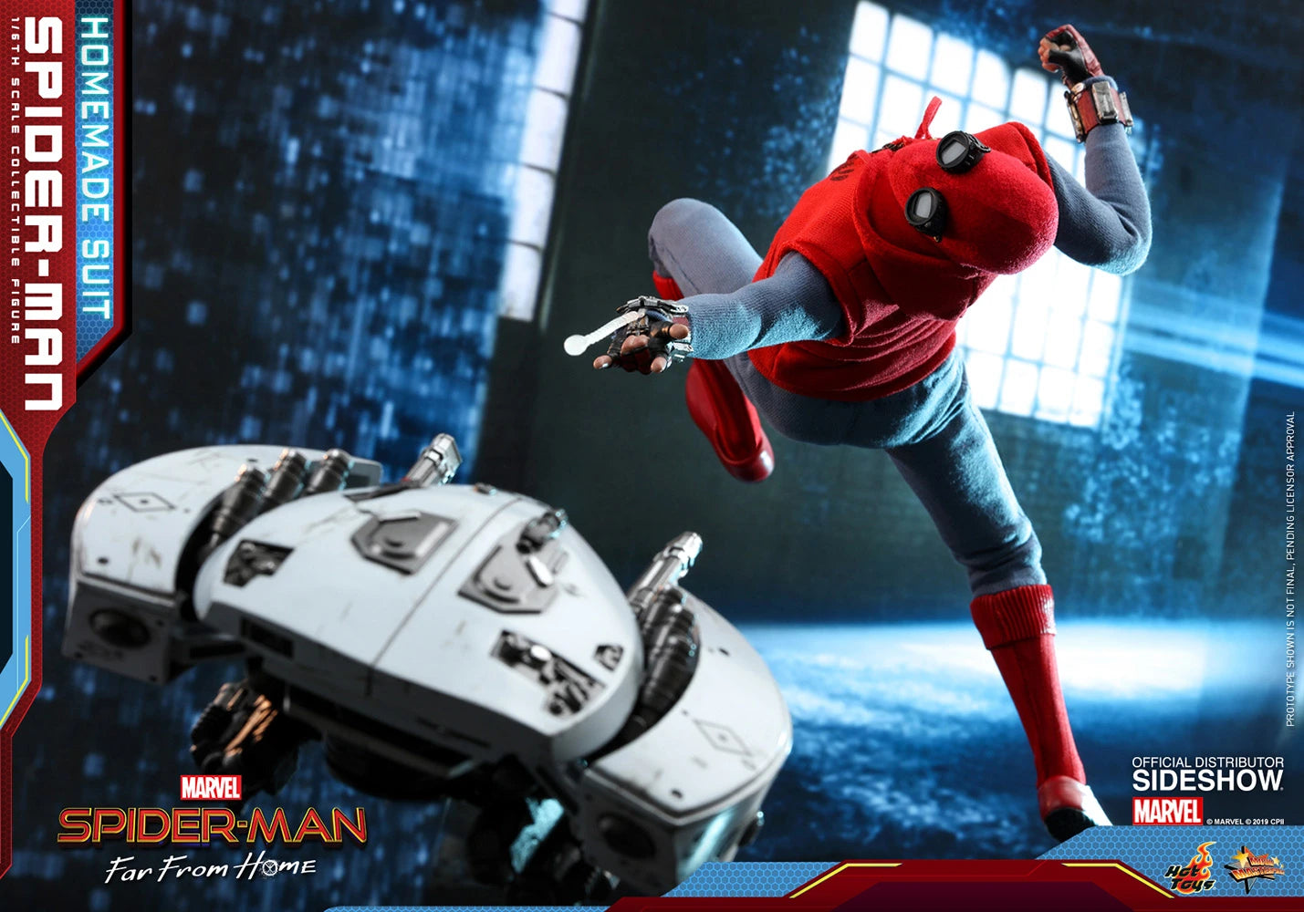HOT TOYS MARVEL SPIDER-MAN FAR FROM HOME (HOMEMADE SUIT VERSION) COLLECTIBLE FIGURE 1/6TH SCALE - MMS552 - Anotoys Collectibles