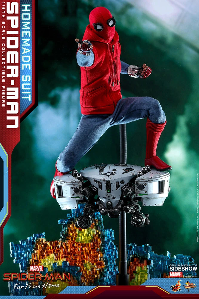 HOT TOYS MARVEL SPIDER-MAN FAR FROM HOME (HOMEMADE SUIT VERSION) COLLECTIBLE FIGURE 1/6TH SCALE - MMS552 - Anotoys Collectibles