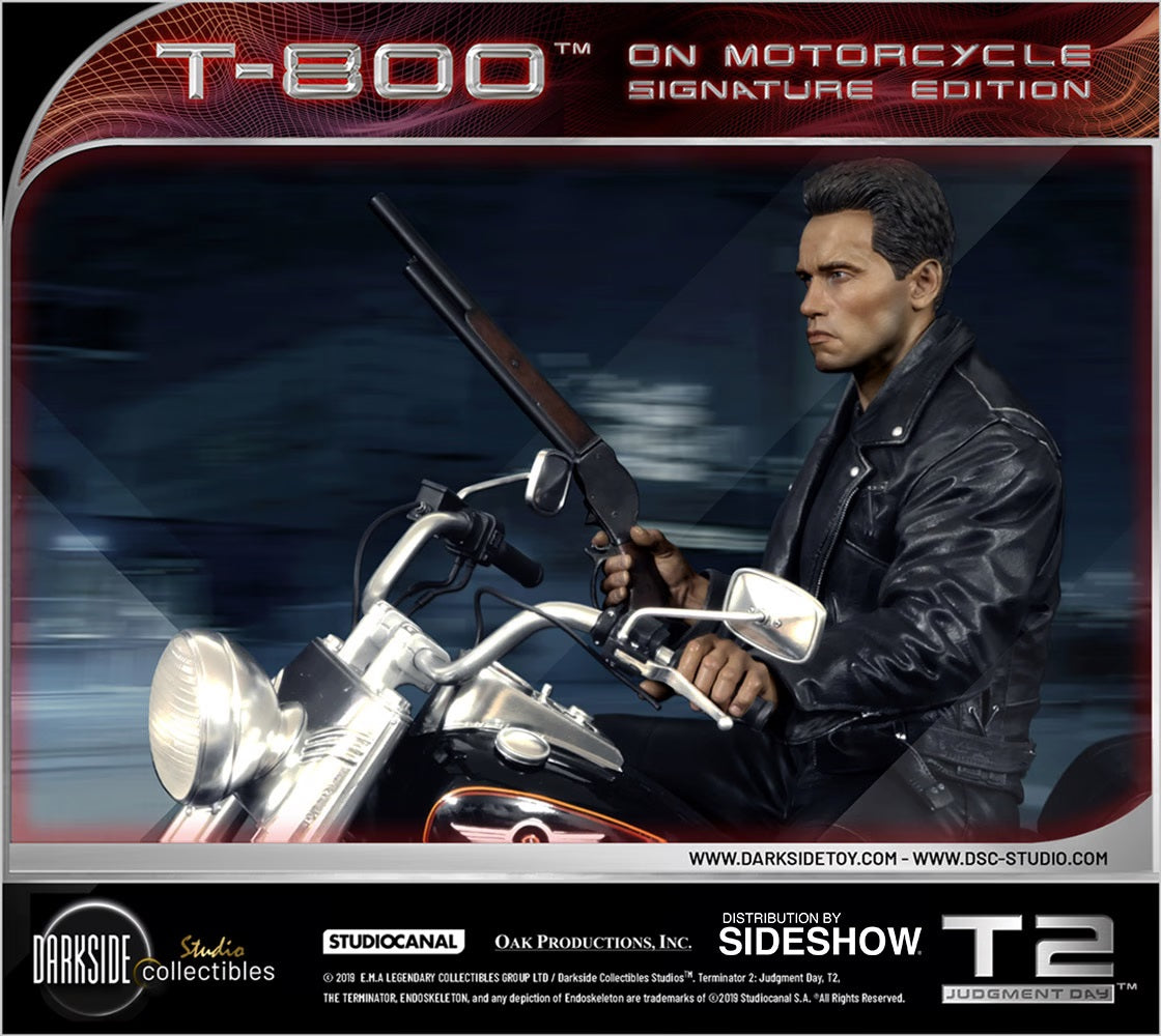 SIDESHOW COLLECTIBLES TERMINATOR 2: JUDGEMENT DAY – T-800 ON MOTORCYCLE STATUE 905456 - Anotoys Collectibles