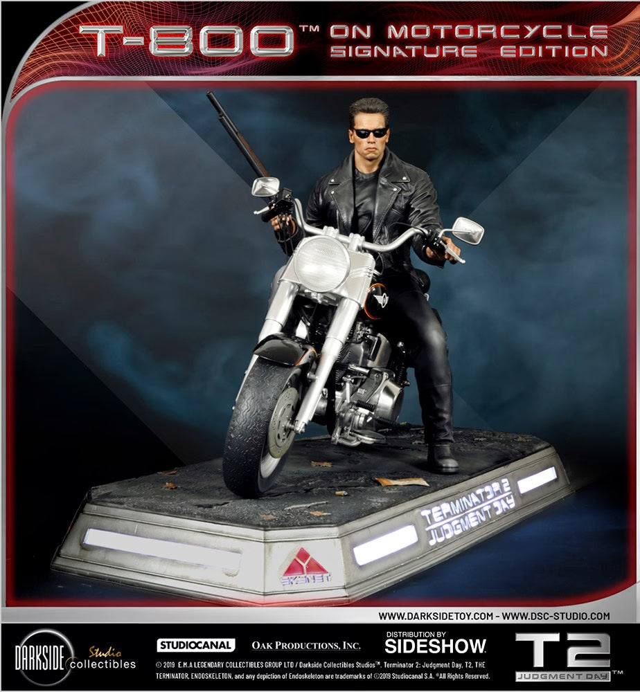 SIDESHOW COLLECTIBLES TERMINATOR 2: JUDGEMENT DAY – T-800 ON MOTORCYCLE STATUE 905456 - Anotoys Collectibles