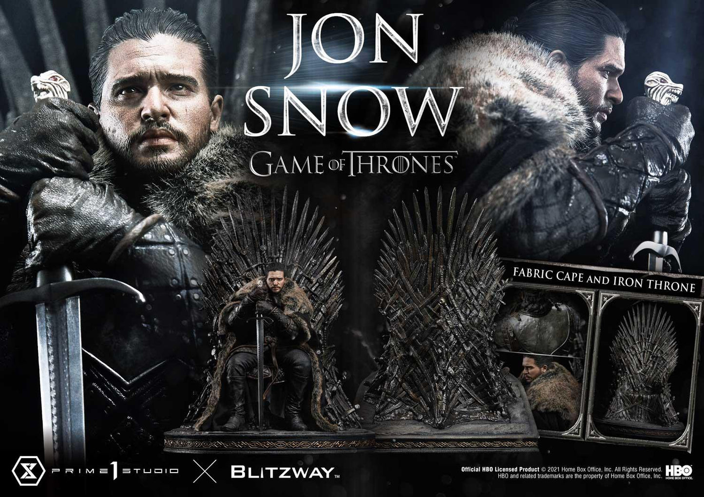 PRIME 1 STUDIO & BLITZWAY - ULTIMATE PREMIUM MASTERLINE GAME OF THRONES JON SNOW - 1/4 SCALE - UPMGOT-03