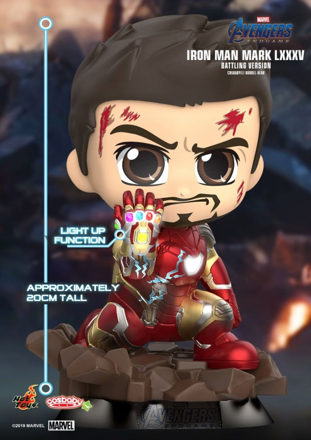 COSBABY IRON MAN MARK LXXXV - MARK 85 BATTLING VERSION (L) BOBBLE-HEAD - COSB679 - Anotoys Collectibles