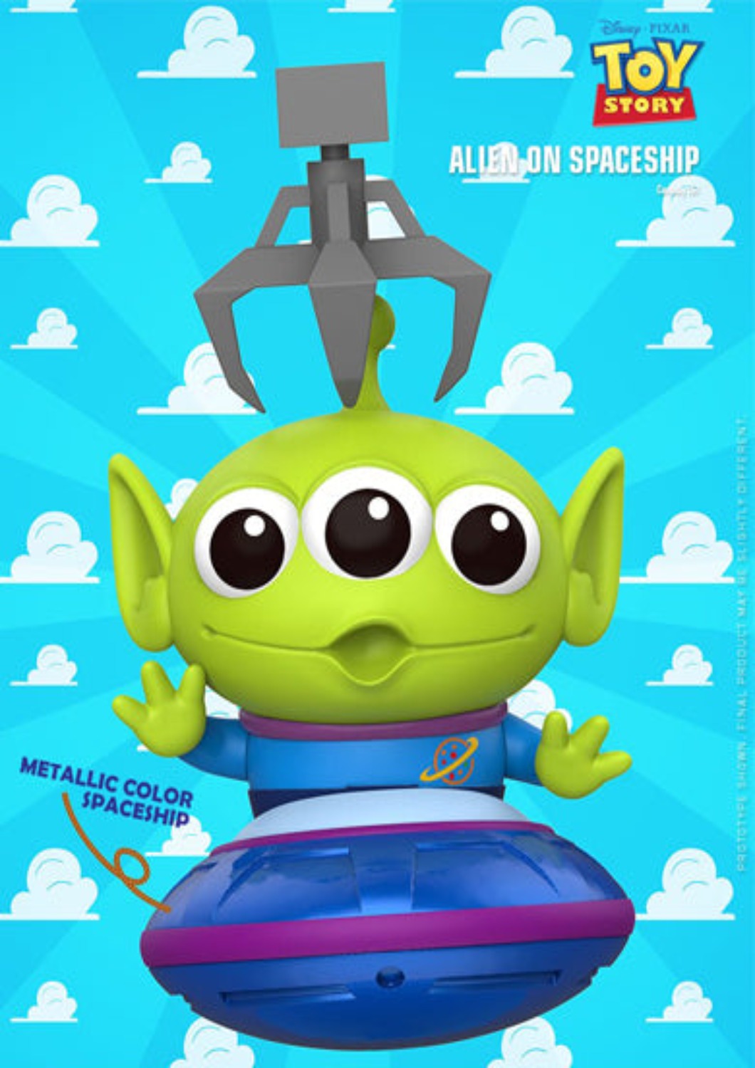ALIEN ON SPACESHIP METALLIC COLOR