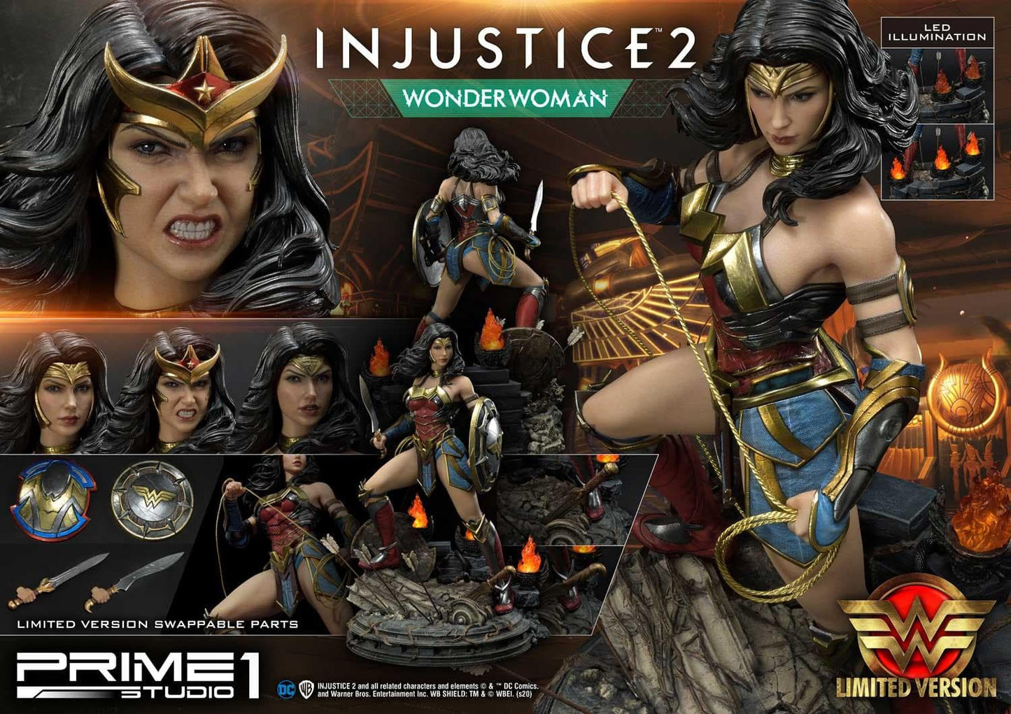 PRIME 1 STUDIO INJUSTICE 2 WONDER WOMAN LM VERSION 1/4 PMDCIJ-06LM - Anotoys Collectibles