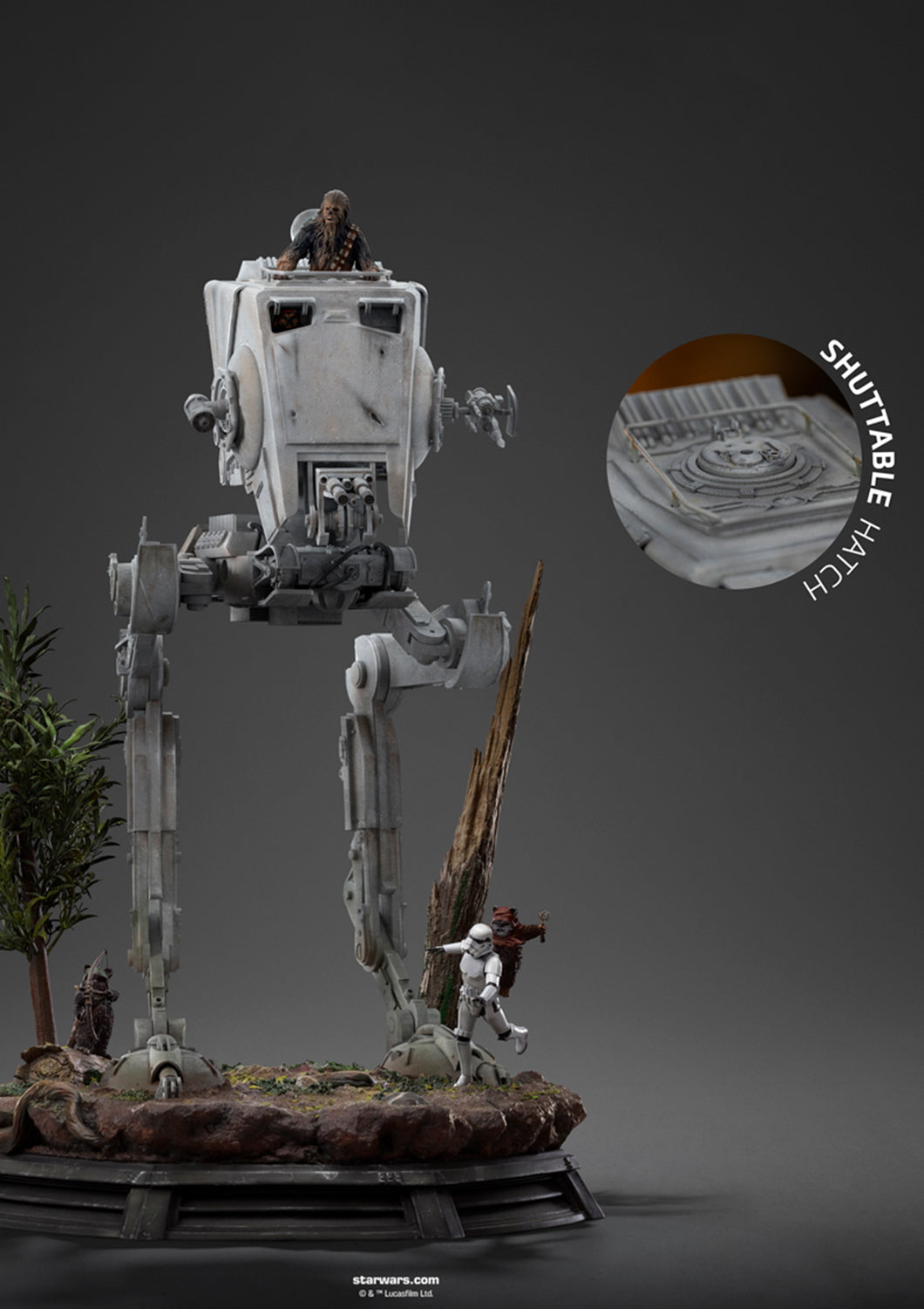 IRON STUDIOS AT-ST AND CHEWBACCA STAR WARS 1/20 DEMI ART SCALE