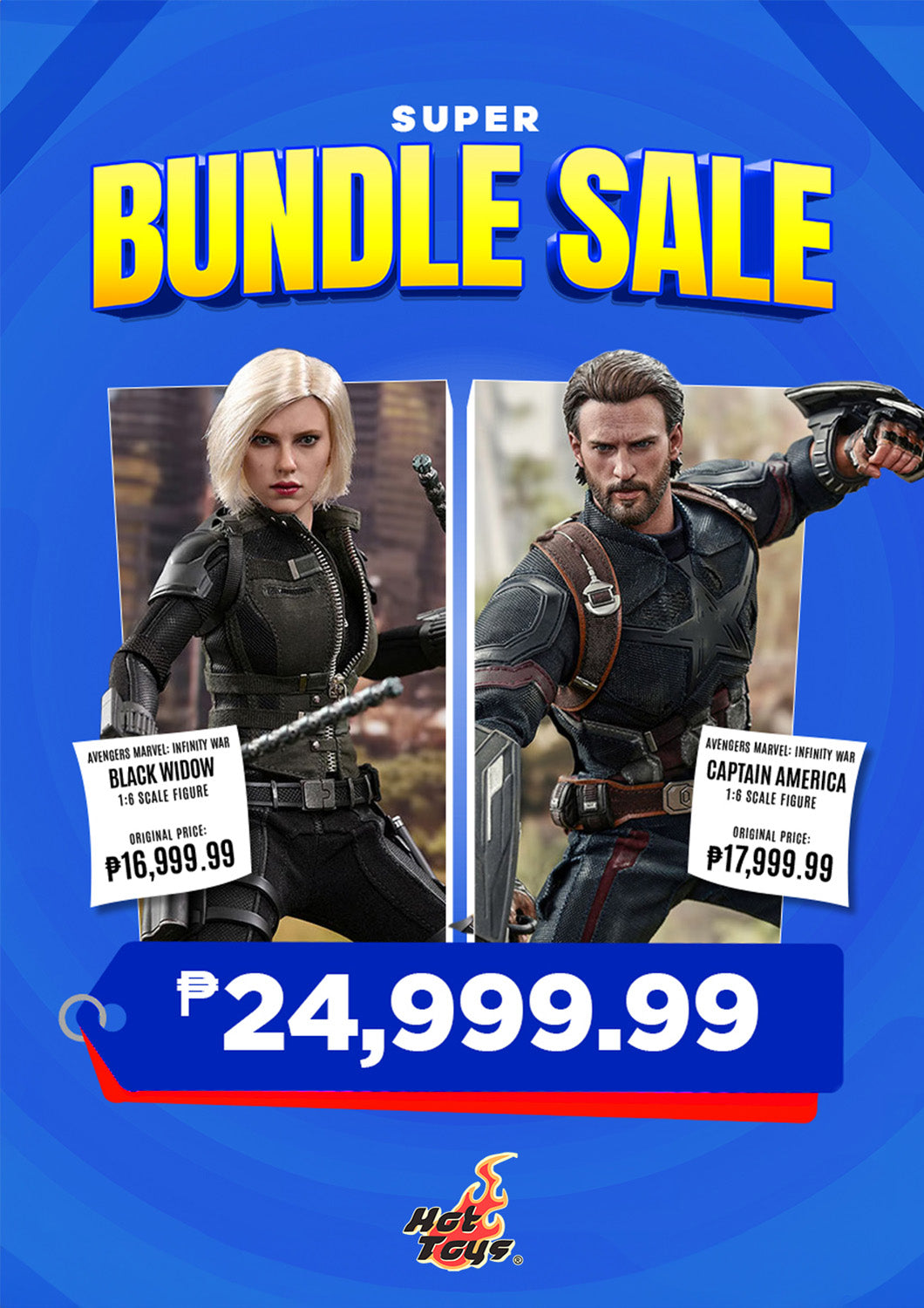 BUNDLE: Hot Toys Avengers: Infinity War Captain America + Black Widow