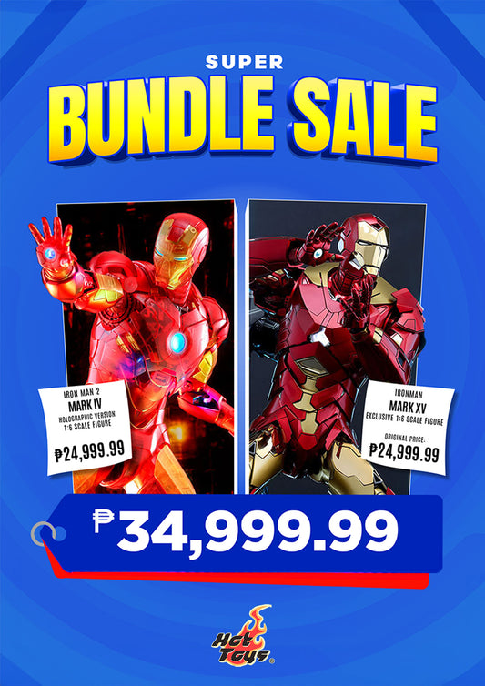 BUNDLE: Hot Toys Iron Man Mark 15 Sneaky Retro (Shanghai Ex.) + Hot Toys Iron Man Mark IV (Holographic Ver.)