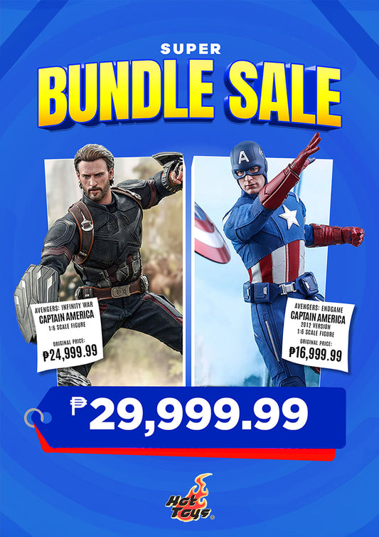 BUNDLE: Hot Toys Avengers: Infinity War Captain America (Movie Promo Ver.) + Avengers: Engdame Captain America 2012 Ver.