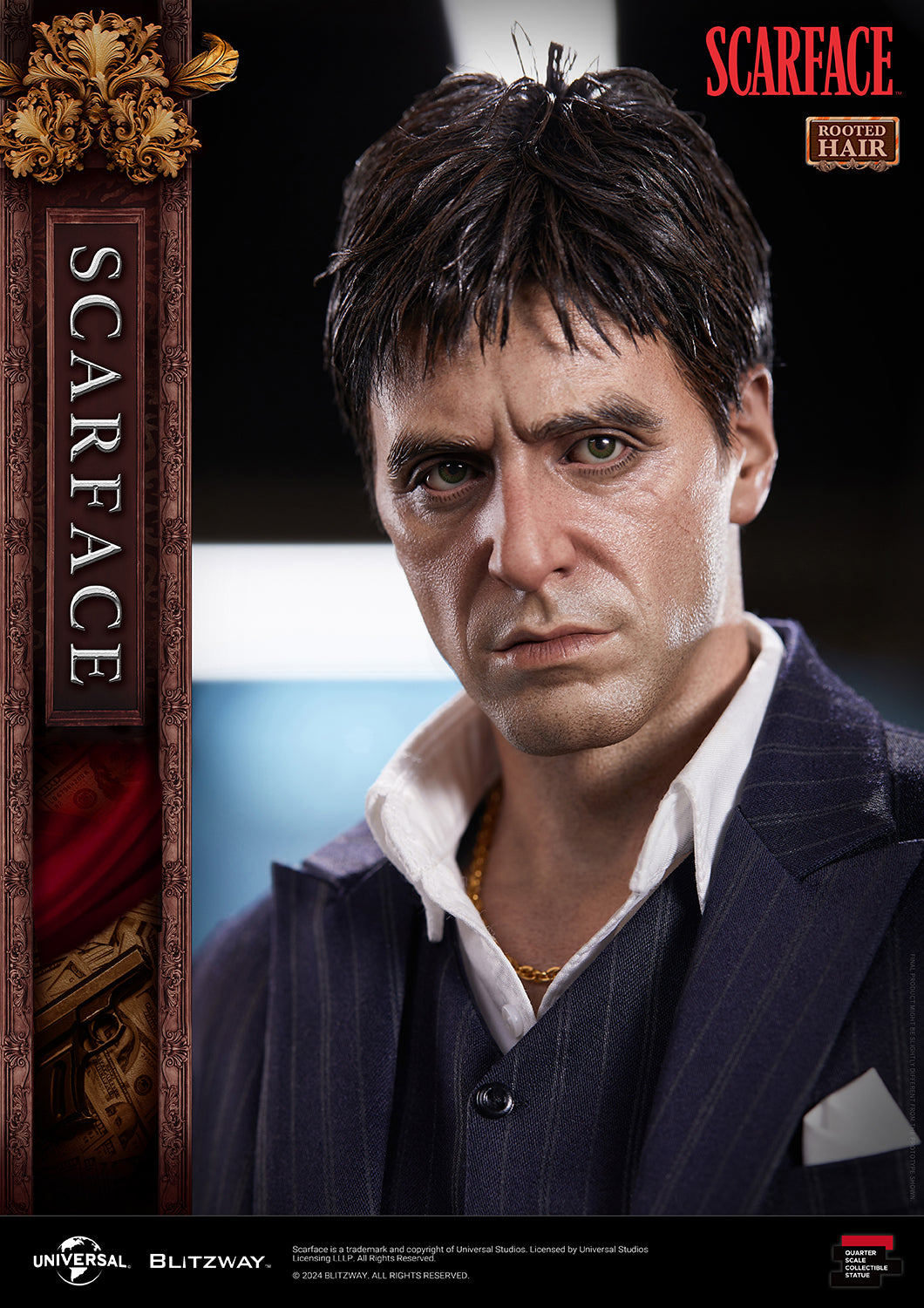 BLITZWAY 1/4 SCARFACE ROOTED HAIR VERSION 1/4 SCALE STATUE (PRE-ORDER) - Anotoys Collectibles