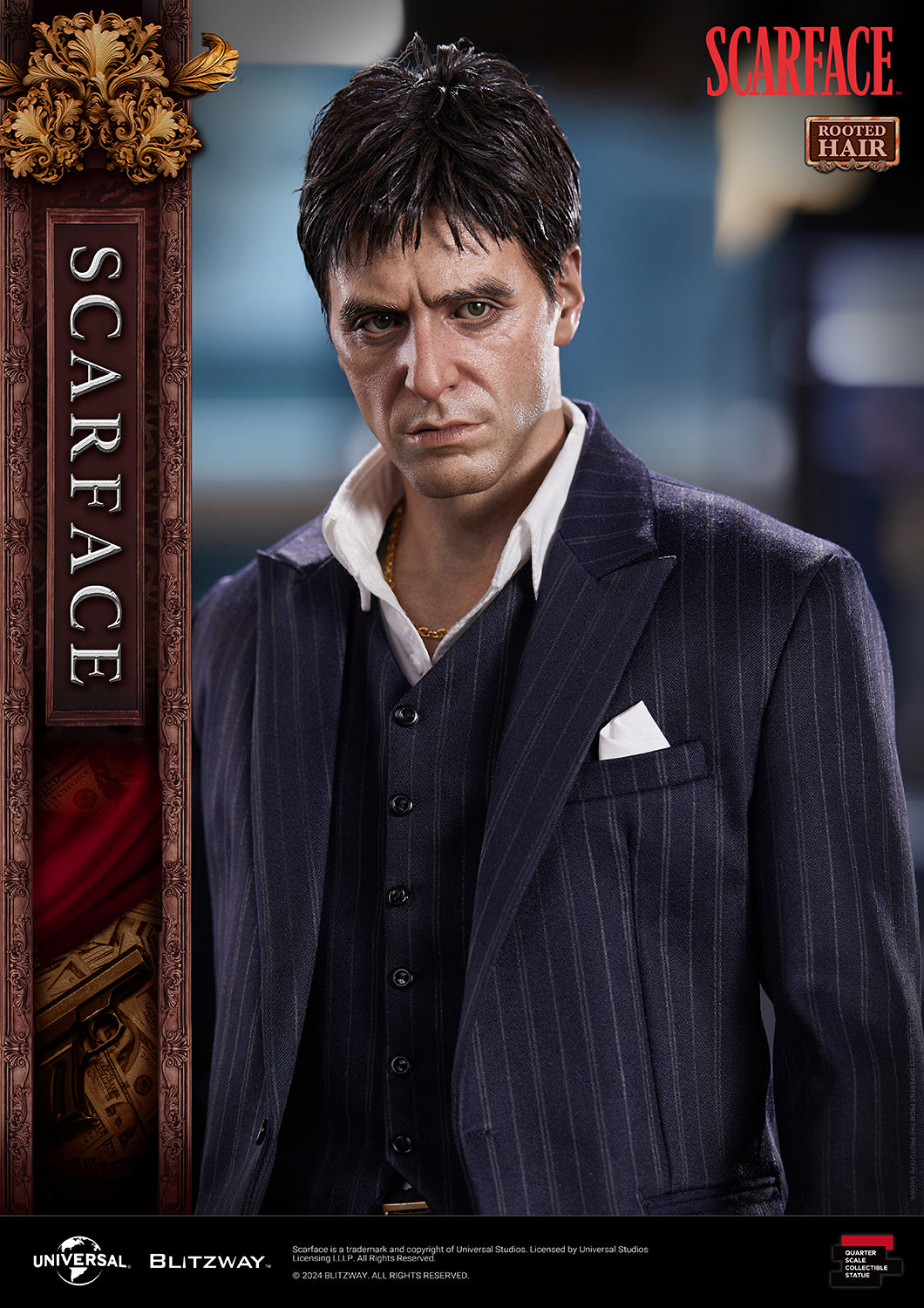 BLITZWAY 1/4 SCARFACE ROOTED HAIR VERSION 1/4 SCALE STATUE (PRE-ORDER) - Anotoys Collectibles