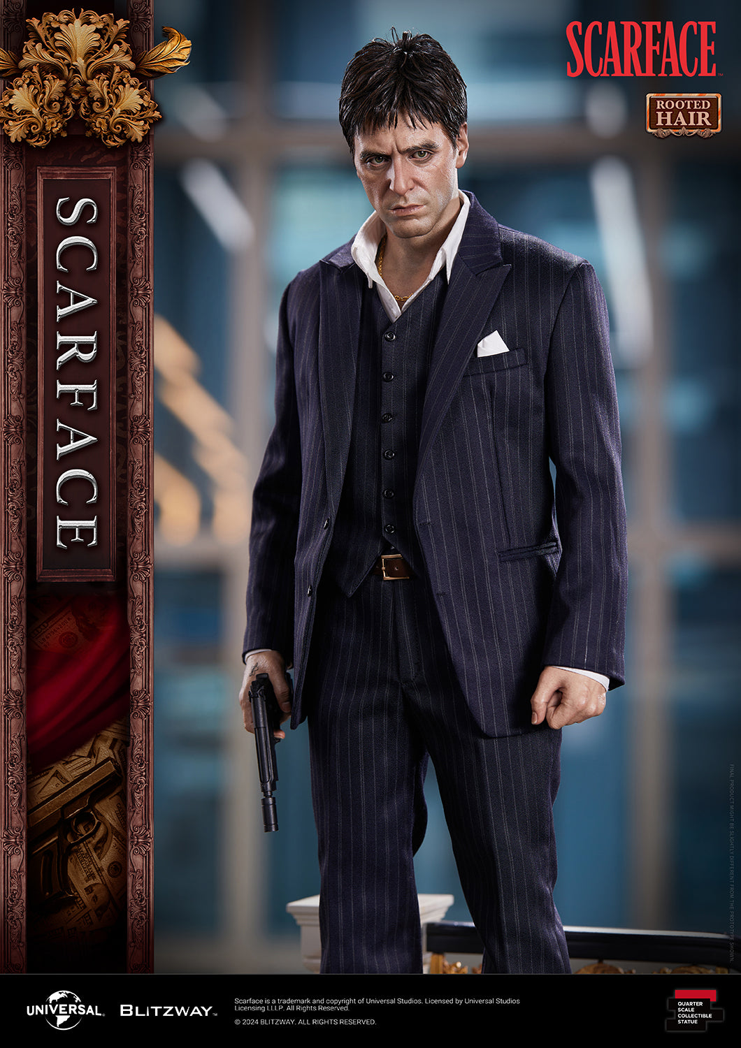 BLITZWAY 1/4 SCARFACE ROOTED HAIR VERSION 1/4 SCALE STATUE (PRE-ORDER) - Anotoys Collectibles