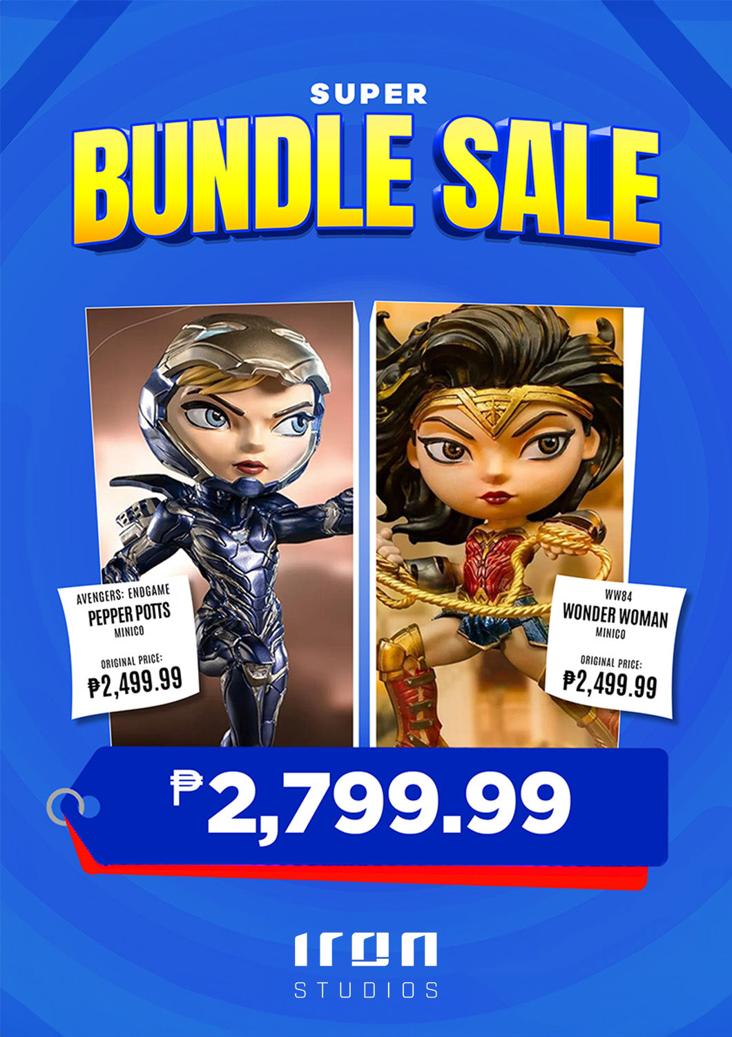 BUNDLE: Iron Studios Minico WW84 Wonder Woman + Avengers: Endgame Pepper Potts (Rescue Suit)