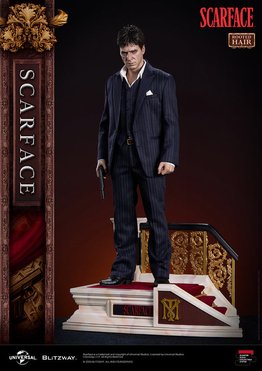 BLITZWAY 1/4 SCARFACE ROOTED HAIR VERSION 1/4 SCALE STATUE (PRE-ORDER)
