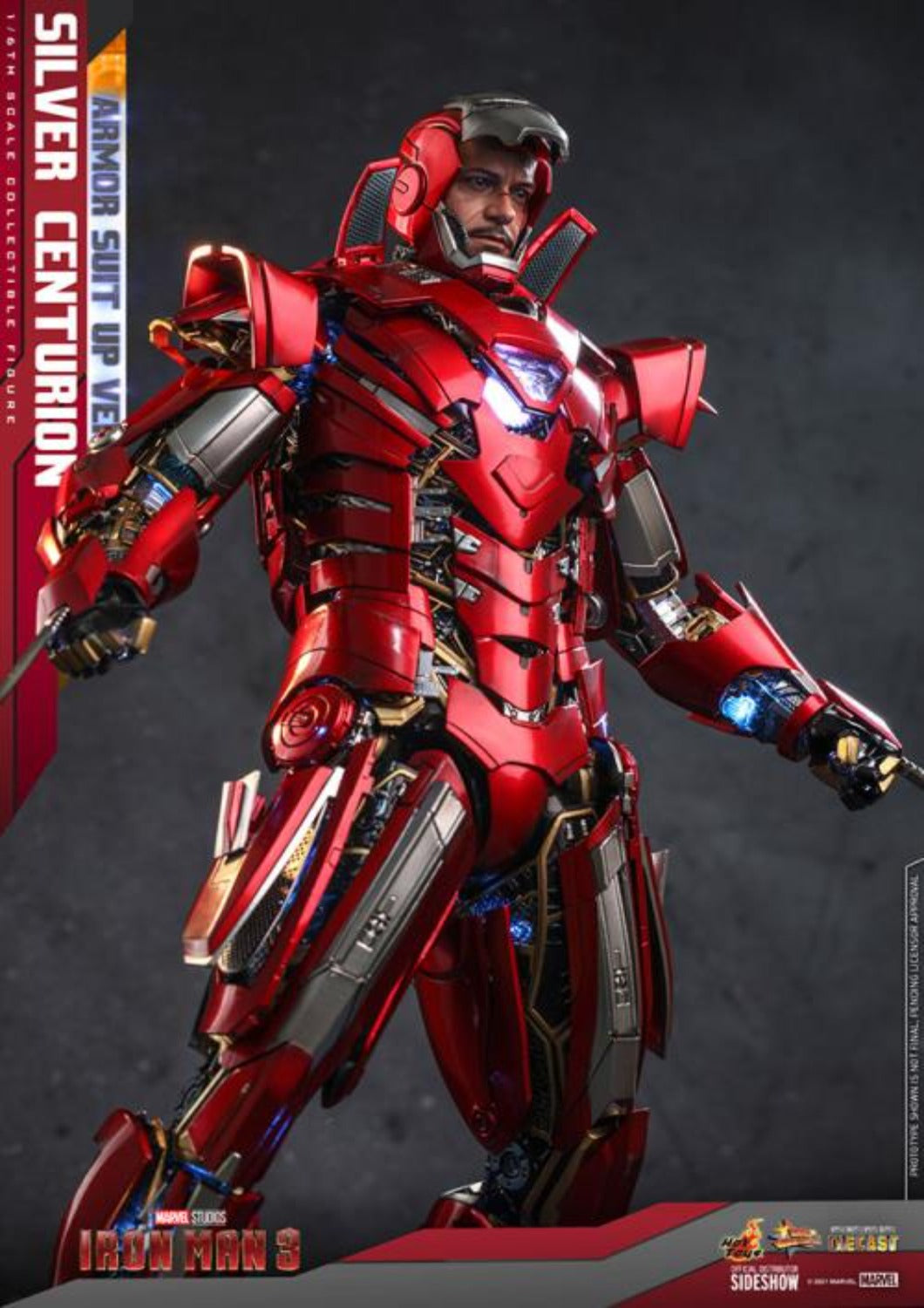 HOT TOYS IRON MAN 3 - SILVER CENTURION (ARMOR SUIT UP VERSION) - MMS618D43 - Anotoys Collectibles