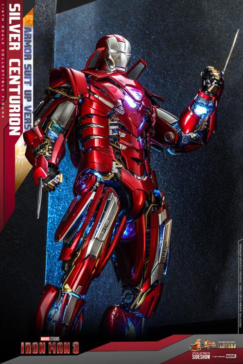 HOT TOYS IRON MAN 3 - SILVER CENTURION (ARMOR SUIT UP VERSION) - MMS618D43 - Anotoys Collectibles