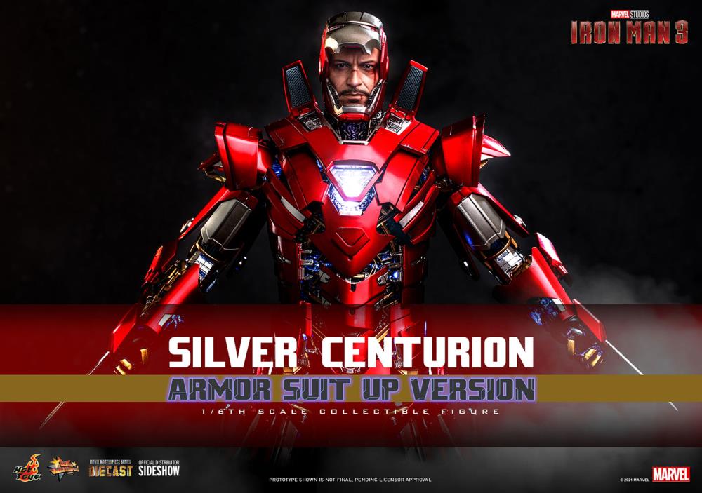 HOT TOYS IRON MAN 3 - SILVER CENTURION (ARMOR SUIT UP VERSION) - MMS618D43 - Anotoys Collectibles