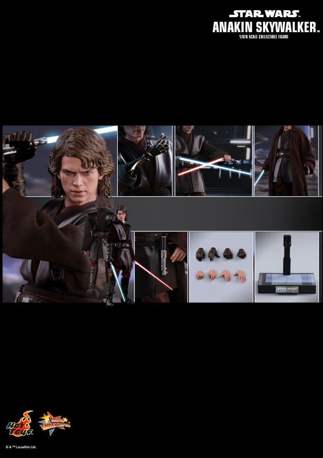 HOT TOYS STAR WARS EPISODE III: REVENGE OF THE SITH ANAKIN SKYWALKER 1/6TH SCALE COLLECTIBLE FIGURE - MMS437 - Anotoys Collectibles