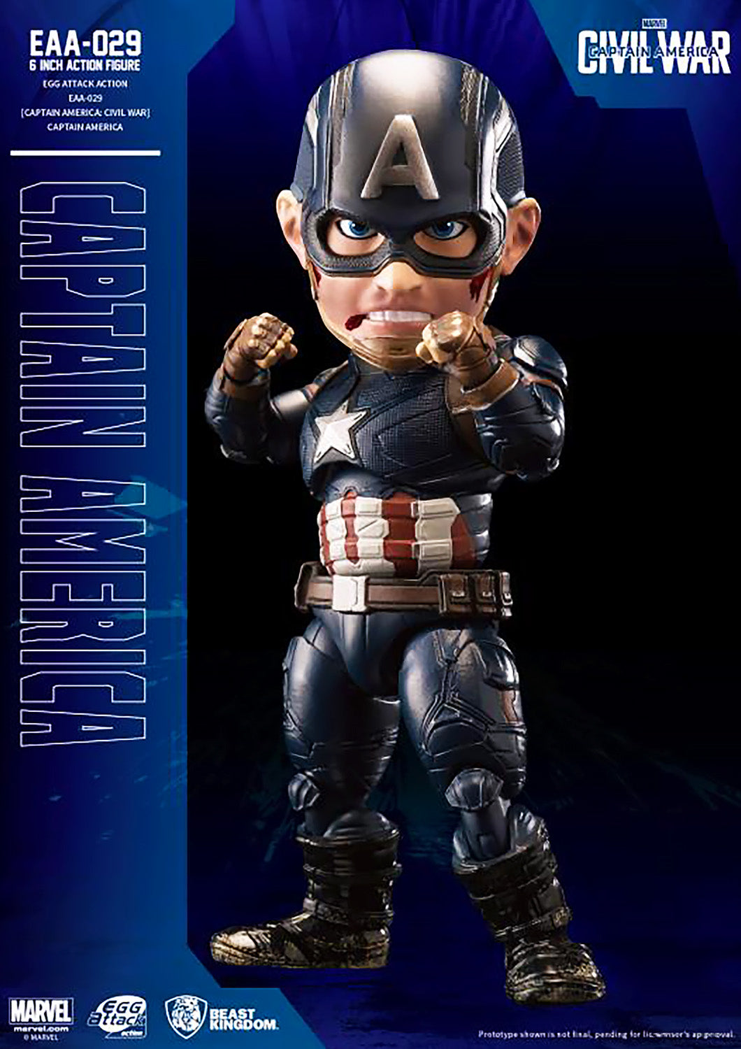 BEAST KINGDOM CIVIL WAR EGG ATTACK ACTION CAPTAIN AMERICA - EAA-029 - Anotoys Collectibles
