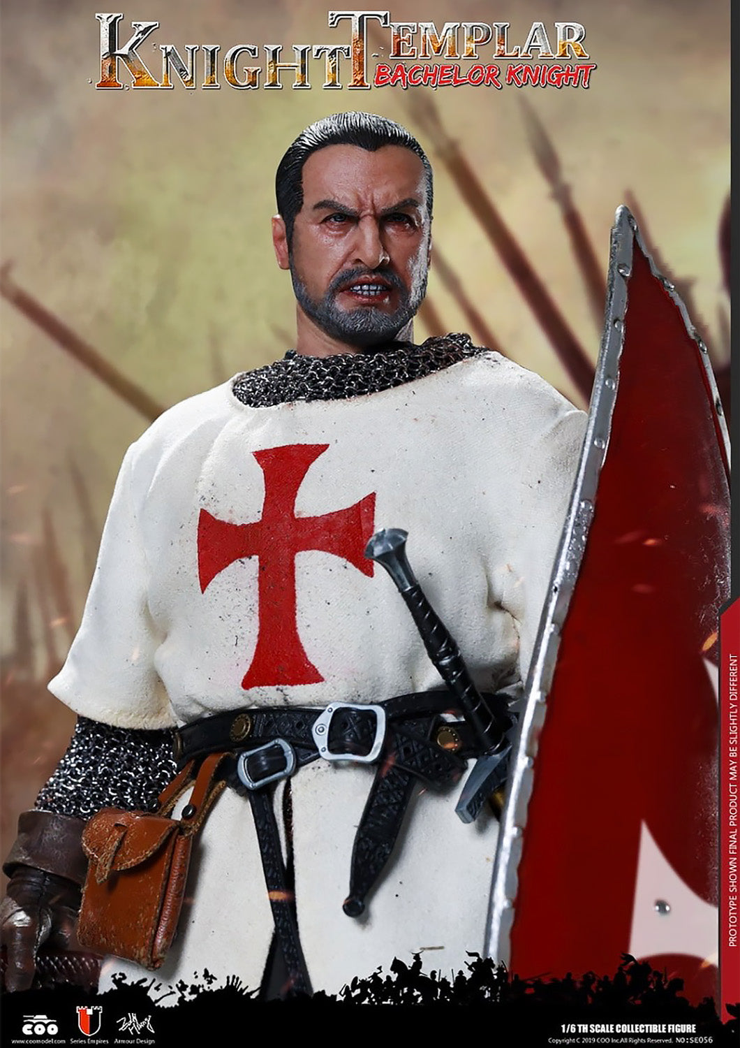 COOMODEL SERIES OF EMPIRES DIE-CAST ALLOY BACHELOR OF KNIGHTS TEMPLAR 1/6 - SE056 - Anotoys Collectibles