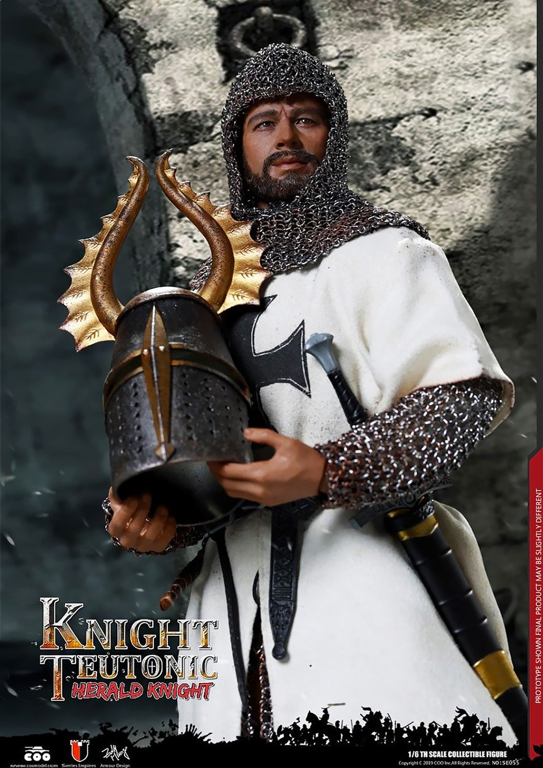 COOMODEL SERIES OF EMPIRES DIE-CAST ALLOY HERALD OF KNIGHTS TEUTONIC 1/6 SCALE - SE055 - Anotoys Collectibles