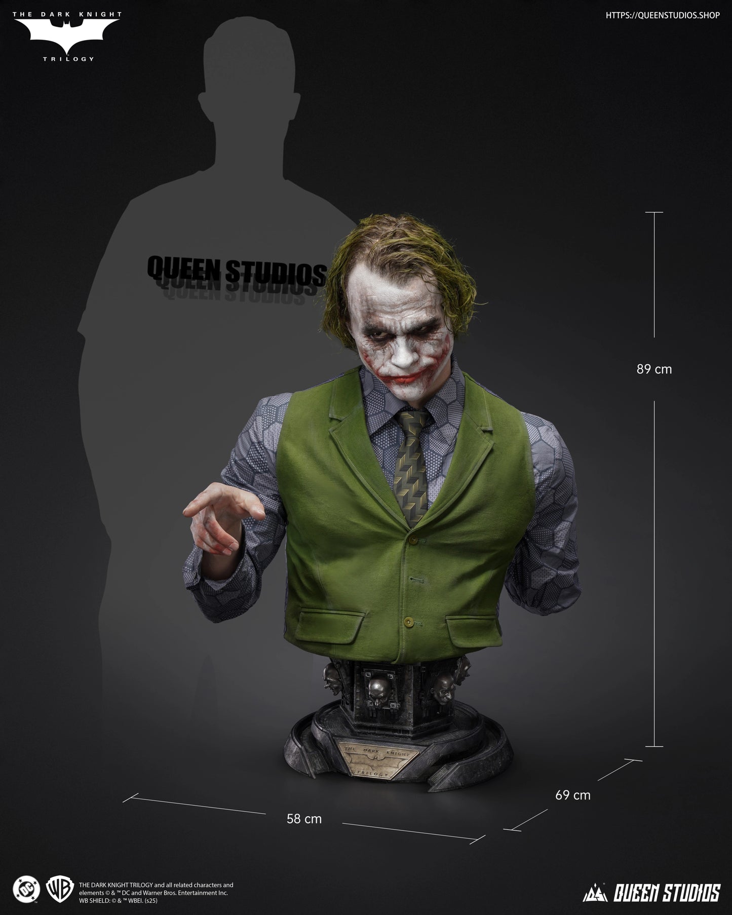 QUEEN STUDIOS THE JOKER (TDK) LIFE-SIZE BUST - QS-098(PRE-ORDER)