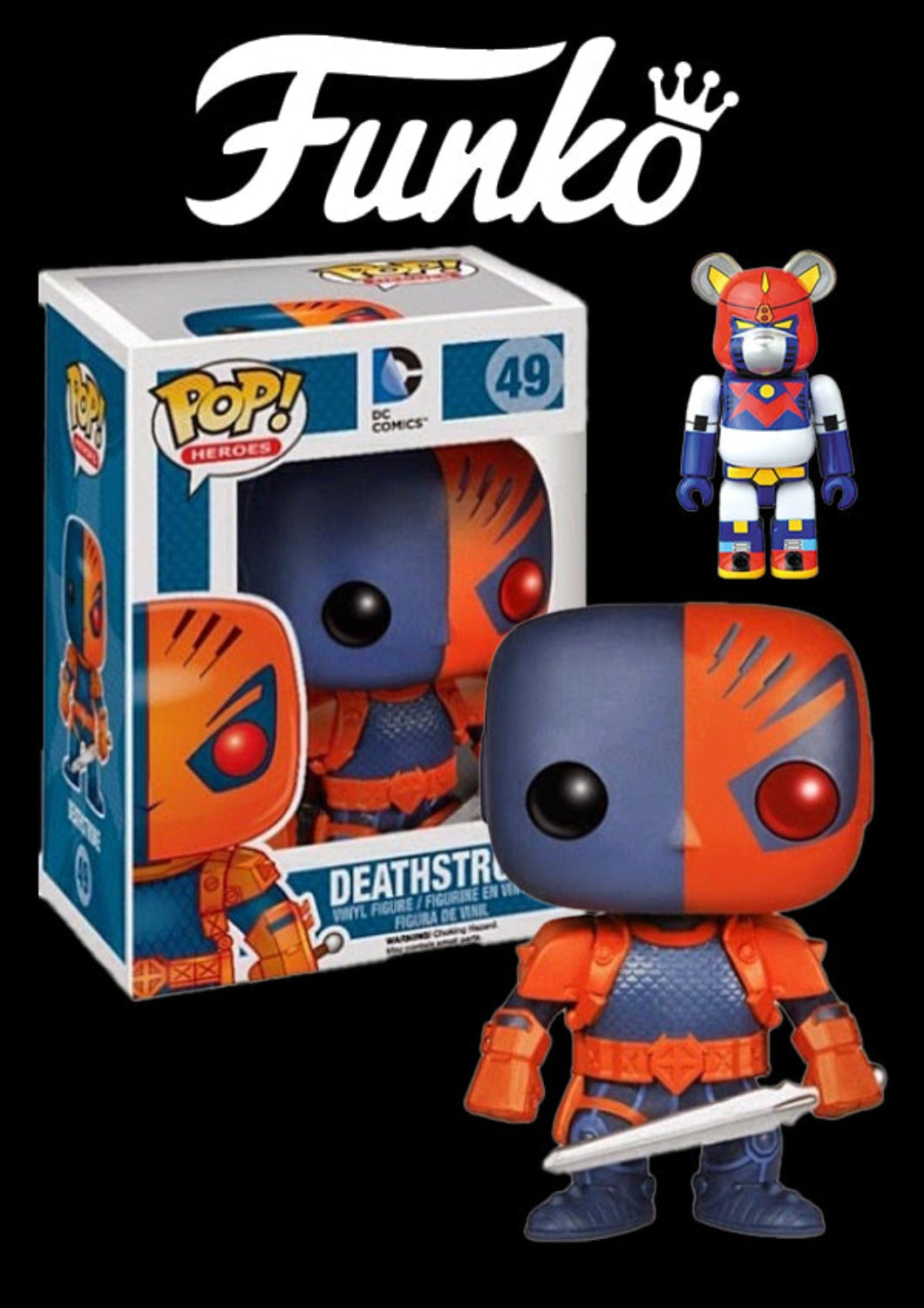 FUNKO DEATHSTROKE with Free  BEARBRICK VOLTES V SERIES 38 - Anotoys Collectibles