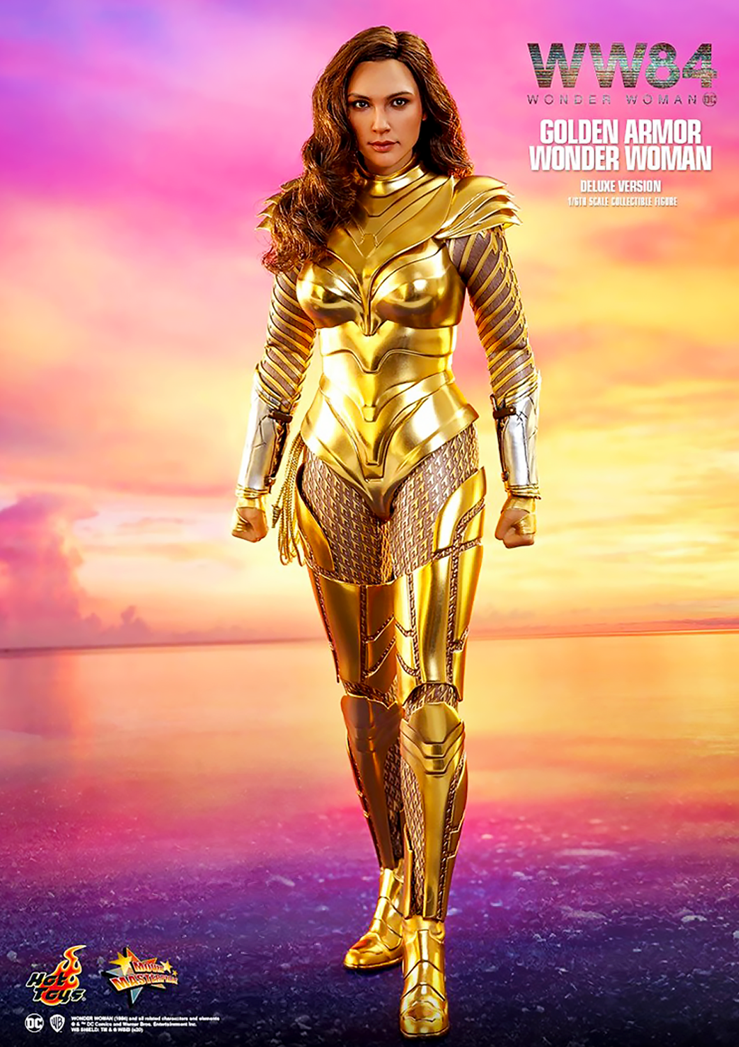 HOT TOYS DC WONDER WOMAN 1984 GOLDEN ARMOR WONDER WOMAN (DELUXE VERSION) 16 MMS578 - Anotoys Collectibles